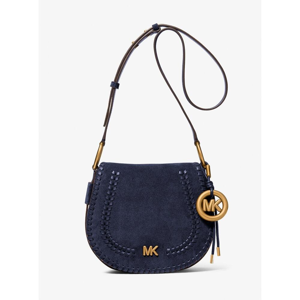 Michael Kors Josie Medium Whipstitched Suede Saddle Bag-Dress Blues/Navy-NWT - Picture 15 of 15